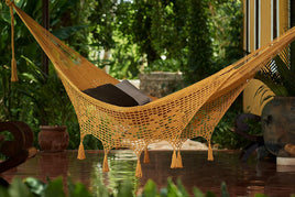 Deluxe King Outdoor Cotton Hammock in Mustard