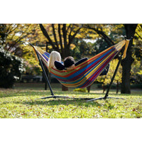 Double Cotton Hammock with Stand (Tropical)