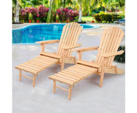 Double Outdoor Beach Deck Chair in Sepia Colour