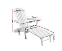 Double Wooden Outdoor Beach Deck Chair in White Colour