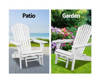 Double Wooden Outdoor Beach Deck Chair in White Colour