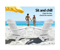 Double Wooden Outdoor Beach Deck Chair in White Colour