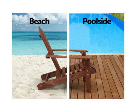 Double Wooden Outdoor Beach Deck Chair