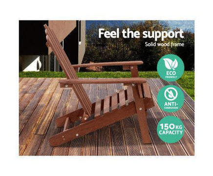 Double Wooden Outdoor Beach Deck Chair