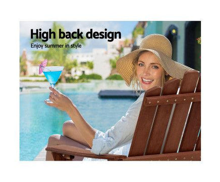 Double Wooden Outdoor Beach Deck Chair