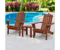 Double Wooden Outdoor Beach Deck Chair