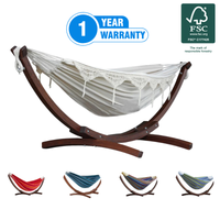 Double Size Hammock with Wooden Frame