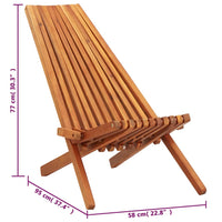 Folding Outdoor Lounge Chair Solid Acacia Wood