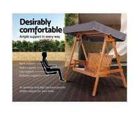 Garden Wooden Swing Chair Garden Bench Canopy 3 Seater Outdoor Furniture