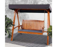 Garden Wooden Swing Chair Garden Bench Canopy 3 Seater Outdoor Furniture