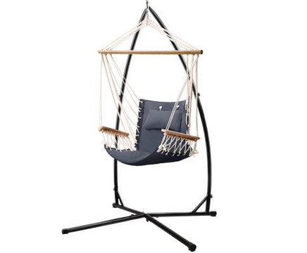 Grey Hammock Chair With Armrest With Hammock Chair Stand