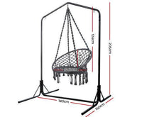 Grey Hammock Chair with Double Hammock Chair Stand