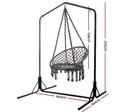 Grey Hammock Chair with Double Hammock Chair Stand