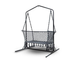 Grey Swing Hammock Chair with Double Hammock Chair Stand