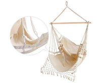 Hammock Chair in Cream with Tassels