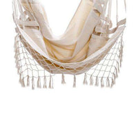 Hammock Chair in Cream with Tassels