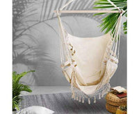 Hammock Chair in Cream with Tassels