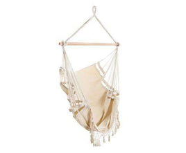 Hammock Chair in Cream with Tassels