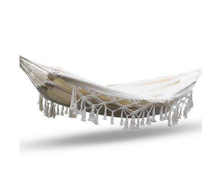 Hanging Tassel Hammock Swing Bed Cream