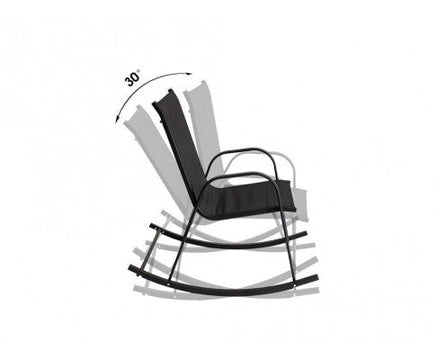 High Back Textilene Fabric Black Rocking Chair