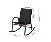 High Back Textilene Fabric Black Rocking Chair