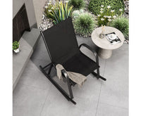 High Back Textilene Fabric Black Rocking Chair