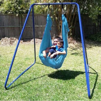 Indoor Sensory Teal Swing with Stand