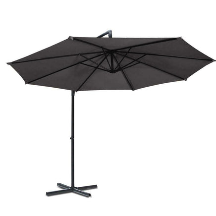 Instahut 3M Cantilevered Outdoor Umbrella - Charcoal