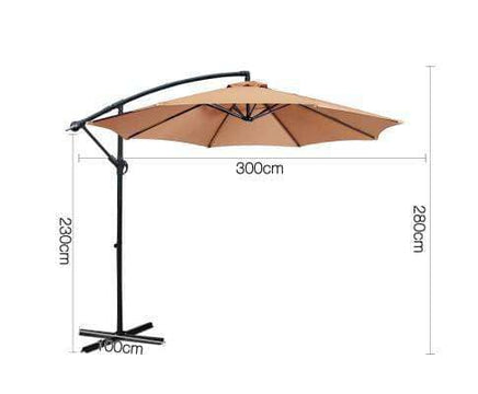 Instant 3M Cantilevered Outdoor Umbrella - Beige