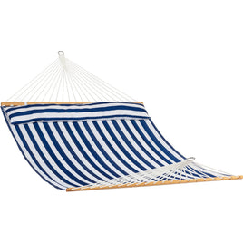 King Size Blue Stripes Coloured Quilted Spreader Bar Hammock