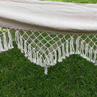 Large White Canvas Hammock with Tassels