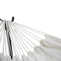 Large White Canvas Hammock with Tassels