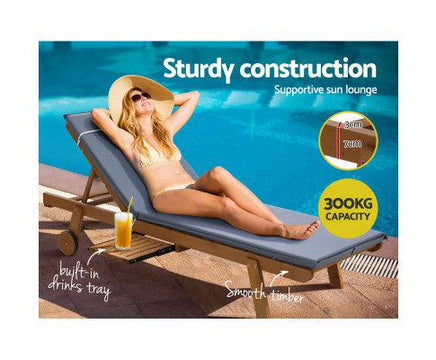 Luxury Wicker Sun Lounger with Adjustable Backrest