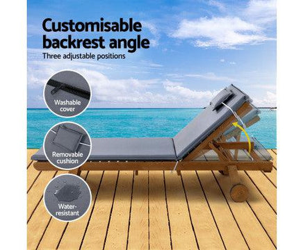 Luxury Wicker Sun Lounger with Adjustable Backrest