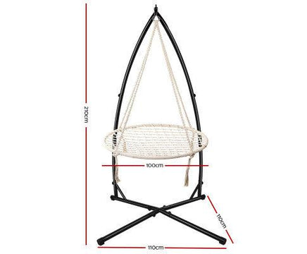 Macrame 100cm Kids Nest Swing with Stand