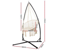 Macrame Cream Hammock Swing Chair With Stand