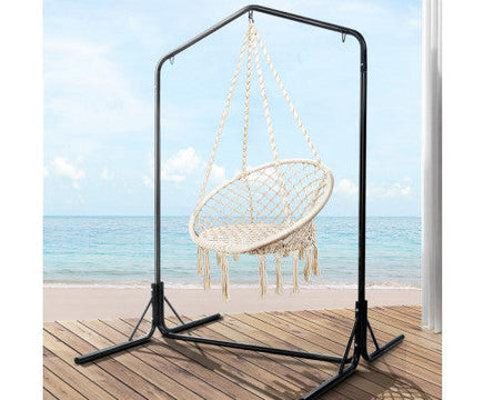 Macrame Hammock Chair with Double Hammock Chair Stand