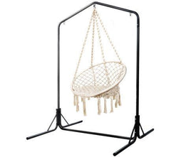 Macrame Hammock Chair with Double Hammock Chair Stand