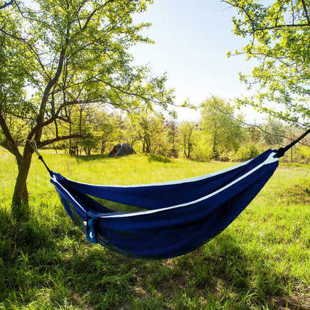 Mesh Double Hammock in Navy and Turquoise