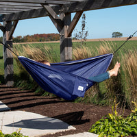 Mesh Double Hammock in Navy and Turquoise