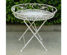 Modern Decorative Tray Accent Table in White