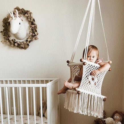 Natural Macrame Baby Hammock Swing Chair