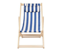 Outdoor Beach Deck Chair in Blue and White Colour