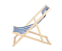 Outdoor Beach Deck Chair in Blue and White Colour