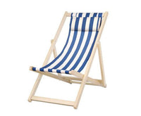 Outdoor Beach Deck Chair in Blue and White Colour