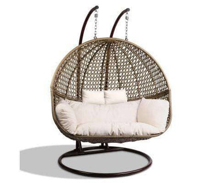 Outdoor Double Hanging Swing Chair - Brown