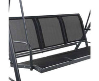 Outdoor Furniture Hanging Swing Chair in Black Canopy Garden Bench Seat