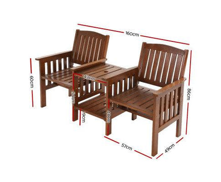 Outdoor Garden Wood Bench Set