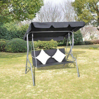 Outdoor Hanging Swing Chair with a Canopy Black Porch Seat Hammock