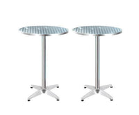 Outdoor & Indoor Adjustable Aluminium Bar Table 70 to 100 cm 2 Pieces